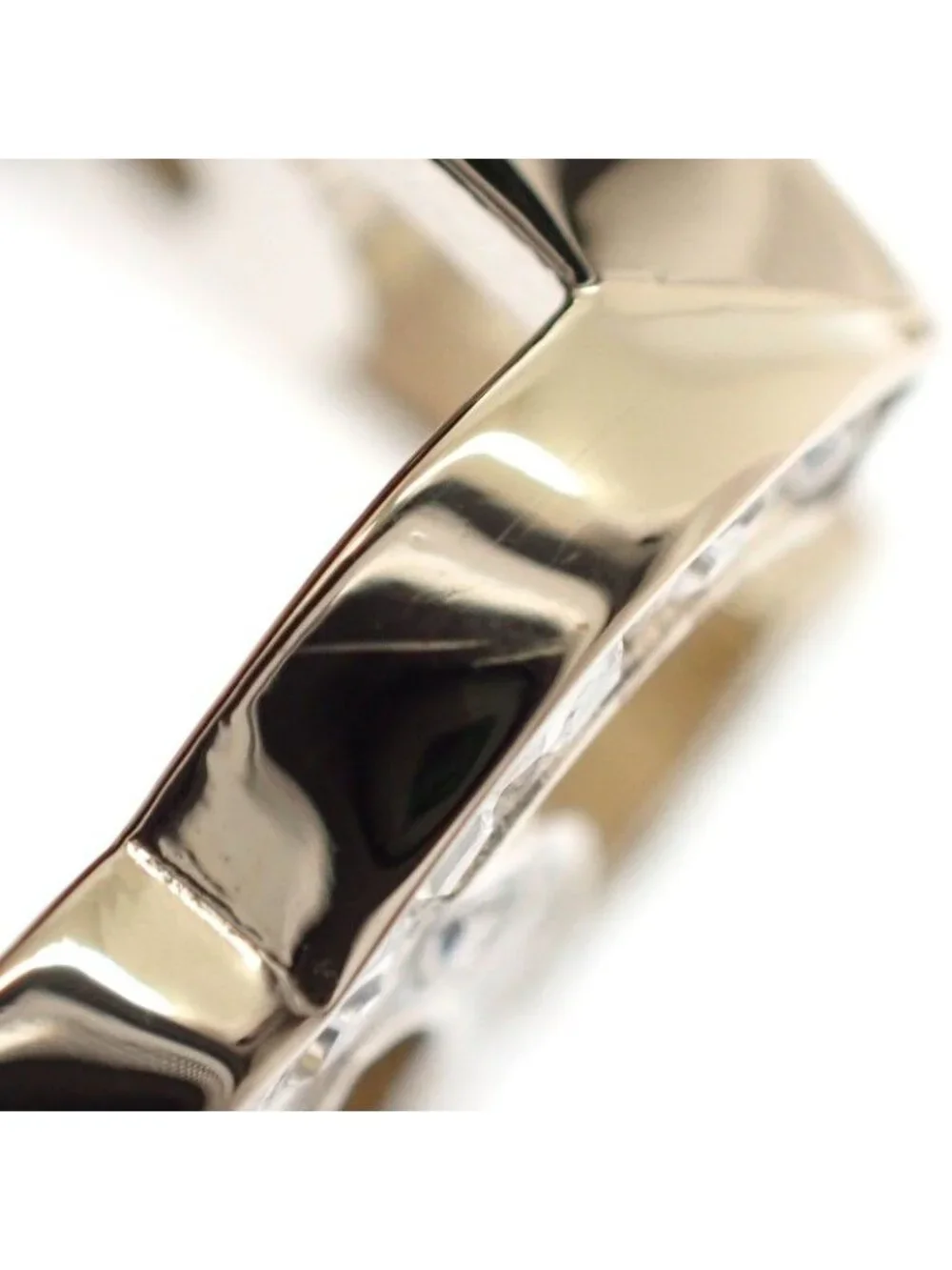 Chanel Triple CC Logo Hoop Earrings Metal Crystal with Gold